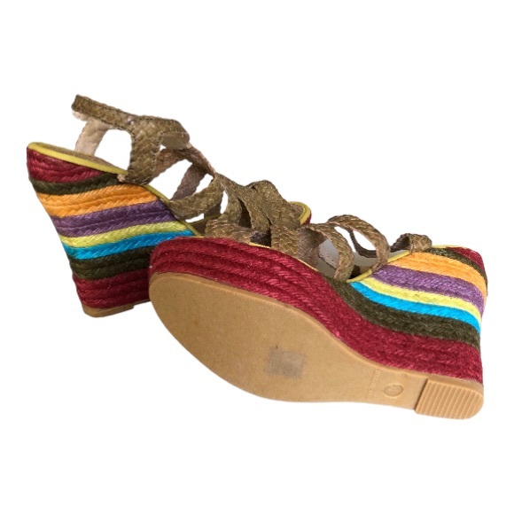 Boho RAS Rainbow Platform Wedge Heel Made in Spain - Picture 4 of 4